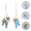 2 Pcs Ocean Decorations Flamingo Ornament Sea Fish Accessories Home Decorate
