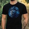 Unisexs Magic Wolf Wizard Motif Cotton Tshirt Size Xs To 5xl