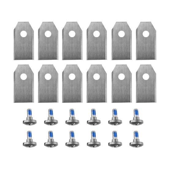 

12/36 шт. Лезвие для газонокосилки для Segway Navimow i105E i108E H500E-VF Сверхпрочное Универсальное Лезвие для Робота-газонокосилки Запасные Аксессуары с Винтами 12pcs серебряный