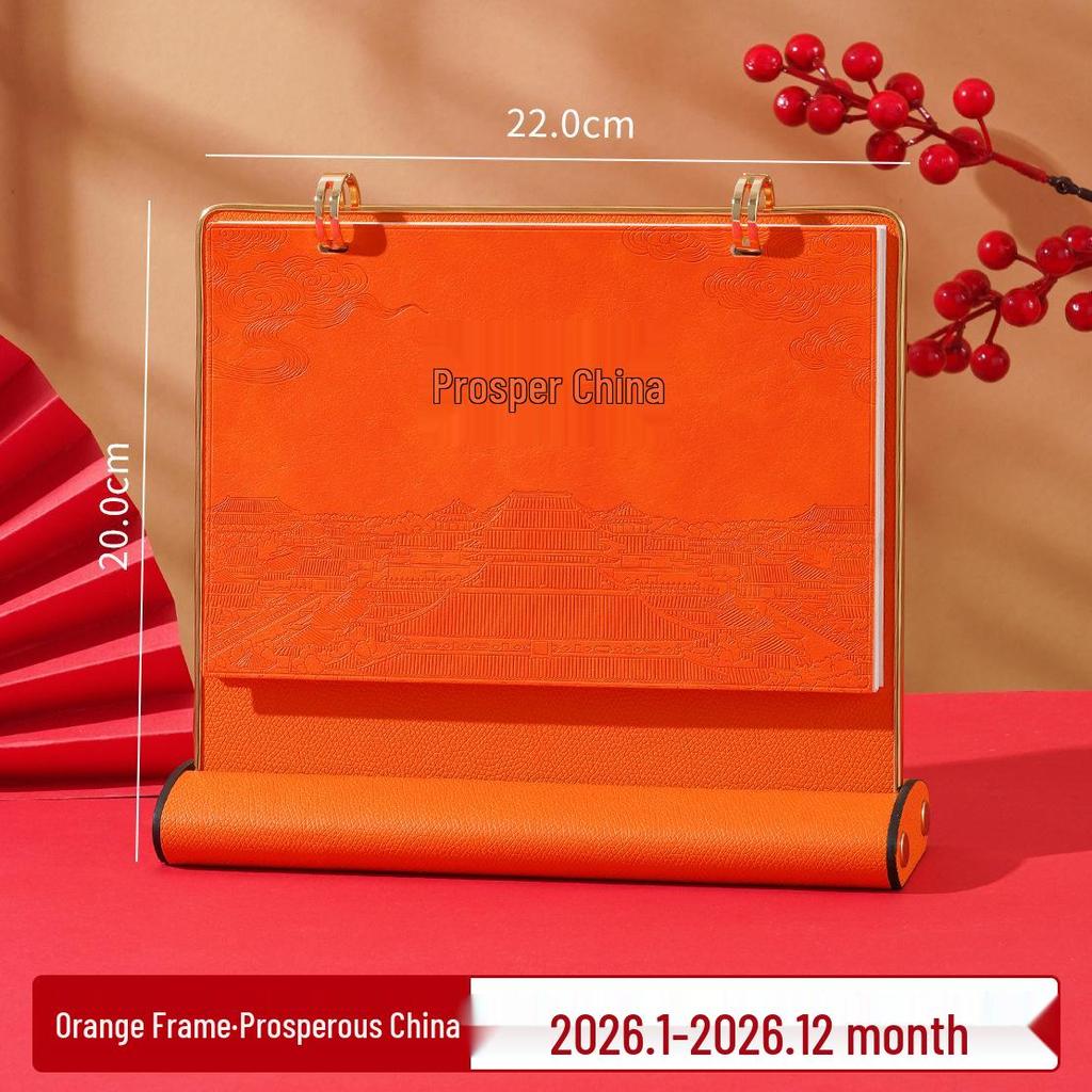2026 Creative Leather Desktop Calendar with Custom Logo