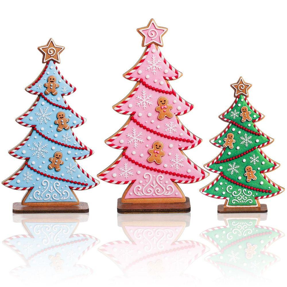 Candy Colors Christmas Trees Wooden Room Ornament  for Christmas Party