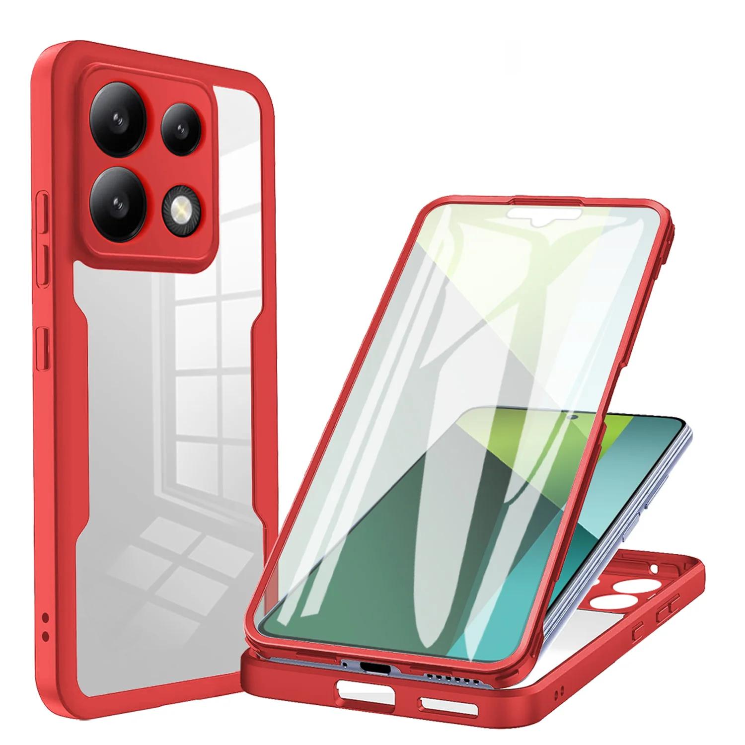 

Розкішний протиударний 360 Full Cover чохол для Xiaomi Redmi 13C 12C 12 Turbo 3 A1 A2 Plus 10C 10 10A 9C 9A М який силіконовий чохол-бампер Redmi 10C червоний