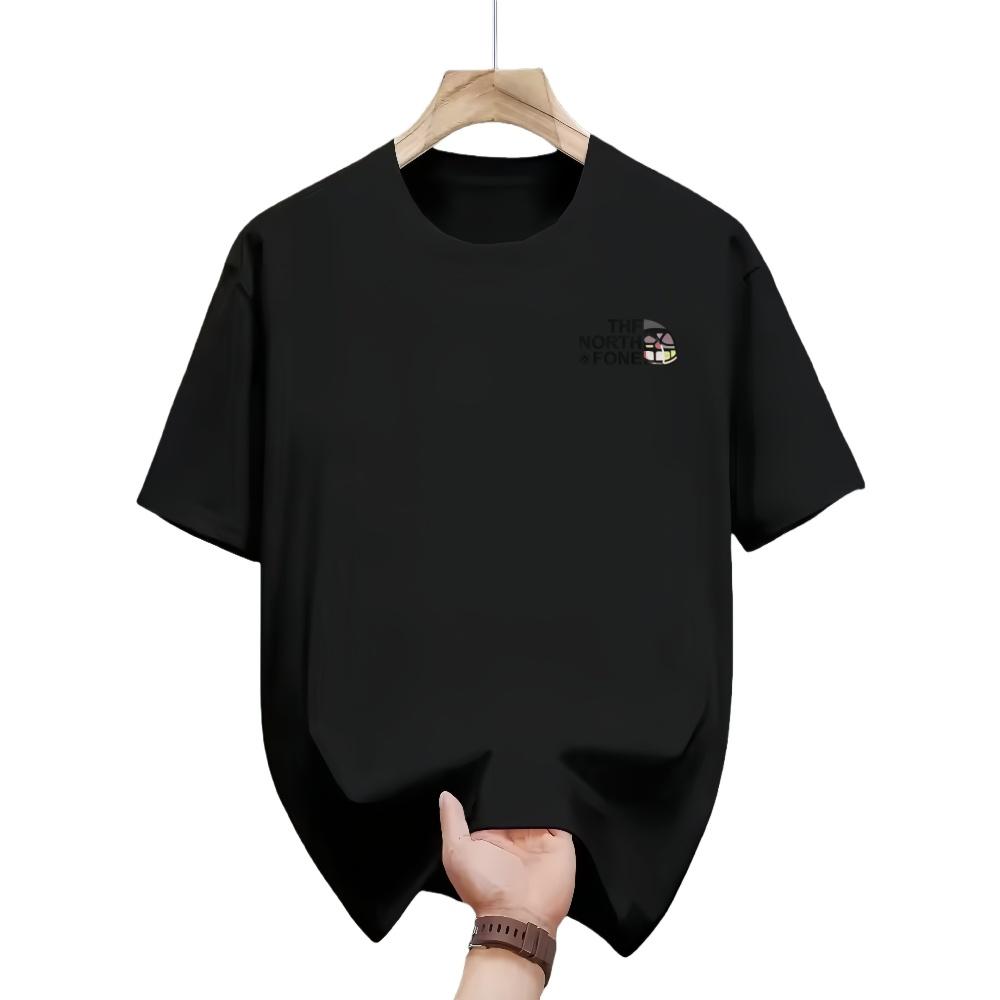 Spring and Summer New Retro Letter Logo Handpainted Graffiti Fun Print Round Neck Mens Womens Casual Short Sleeved Tshirt