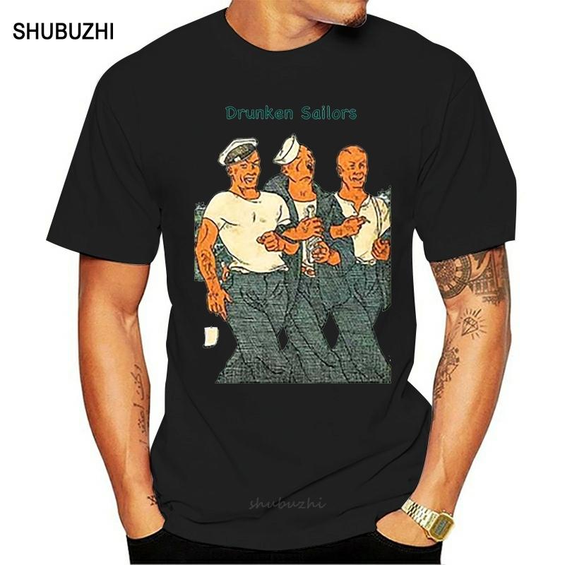 

Drunken Sailor Sailors Drunk Mens Retro Vintage Tshirt Tee Nautical men cotton tshirt summer brand teeshirt euro size 4XL