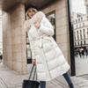 Parkas de Lana de Cordero y Algodón Cálidas y Esponjosas con Cuello con Capucha Abrigo Largo Medio Chaqueta de Invierno con Cremallera