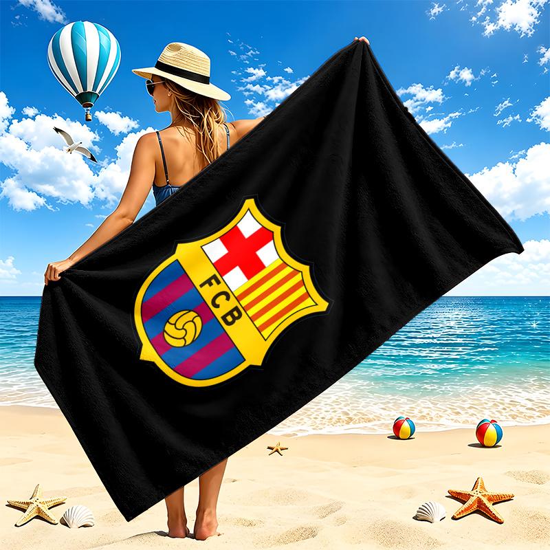 Asciugamano da Spiaggia FC Barcelona Asciugatura Rapida Morbido Microfibra Resistente alla Sabbia Oversize Telo da Bagno Cabana per Piscina Viaggio Regalo