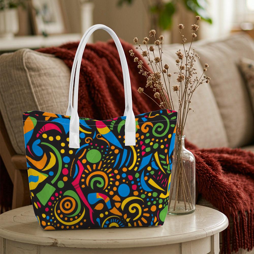Colorful Graffiti Pattern Tote Bag Casual Daily Shopping Handbag
