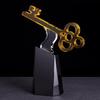 Glass Handicrafts Golden Key Transparent Crystal Trophy Customized Trophy Decorative Figurines Home Decoration Accessories