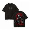 Summer Retro Demon Hunter Print T-Shirt for Men and Women Short Sleeve Top