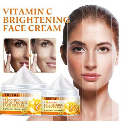 TRSTAY Vitamin C Cream Facial Moisturizing Moisturizing Repair Fade Acne Spots and Pigments Brighten Skin