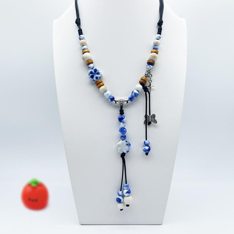 Accessories, Jewelry, Woven Beaded Sweater Chain, Ceramic Necklace, Female Niche Feeling Does Not Fade