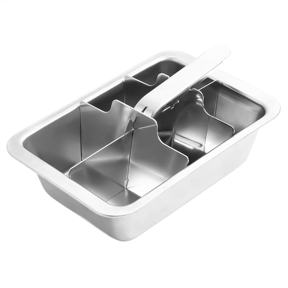 6 Cavity Stainless Steel Freezer Ice Block Mold Large Cubes Easy Release Mould for Food Storage Meal Prep Beverage Making