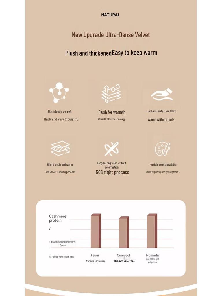 Gujin Women's De Velvet Thermal Leggings