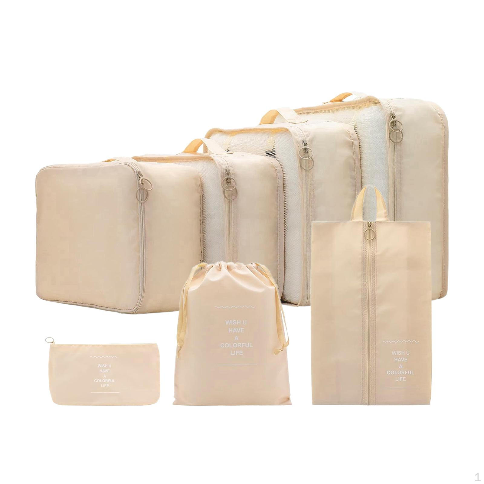 

7 штук Пакувальні кубики Організатори подорожей Пакети для сортування одягу Багажні сумки Стиснення Khaki