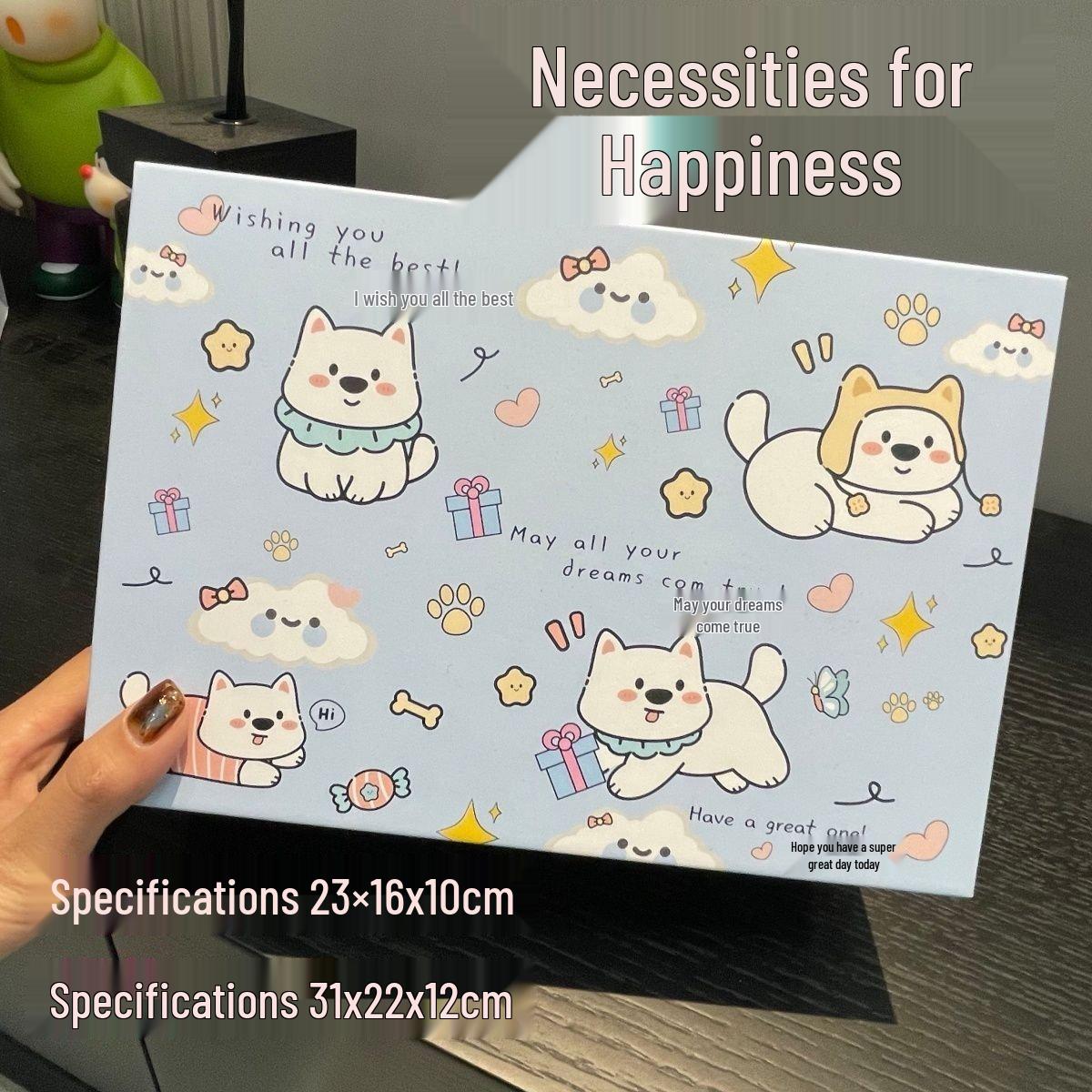 West Highland White Terrier Magnetic Cartoon Gift Box - Creamy Shoe/Birthday Gift Packaging 23x16x10