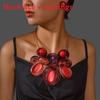 Geometric Exaggerated Crystal Jewelry Set With Alloy Necklace Earrings For Style Youth