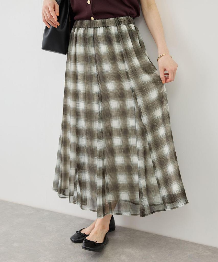 Rope Picnic Sheer Check Skirt for Women GDC16190 Chromine M (01)