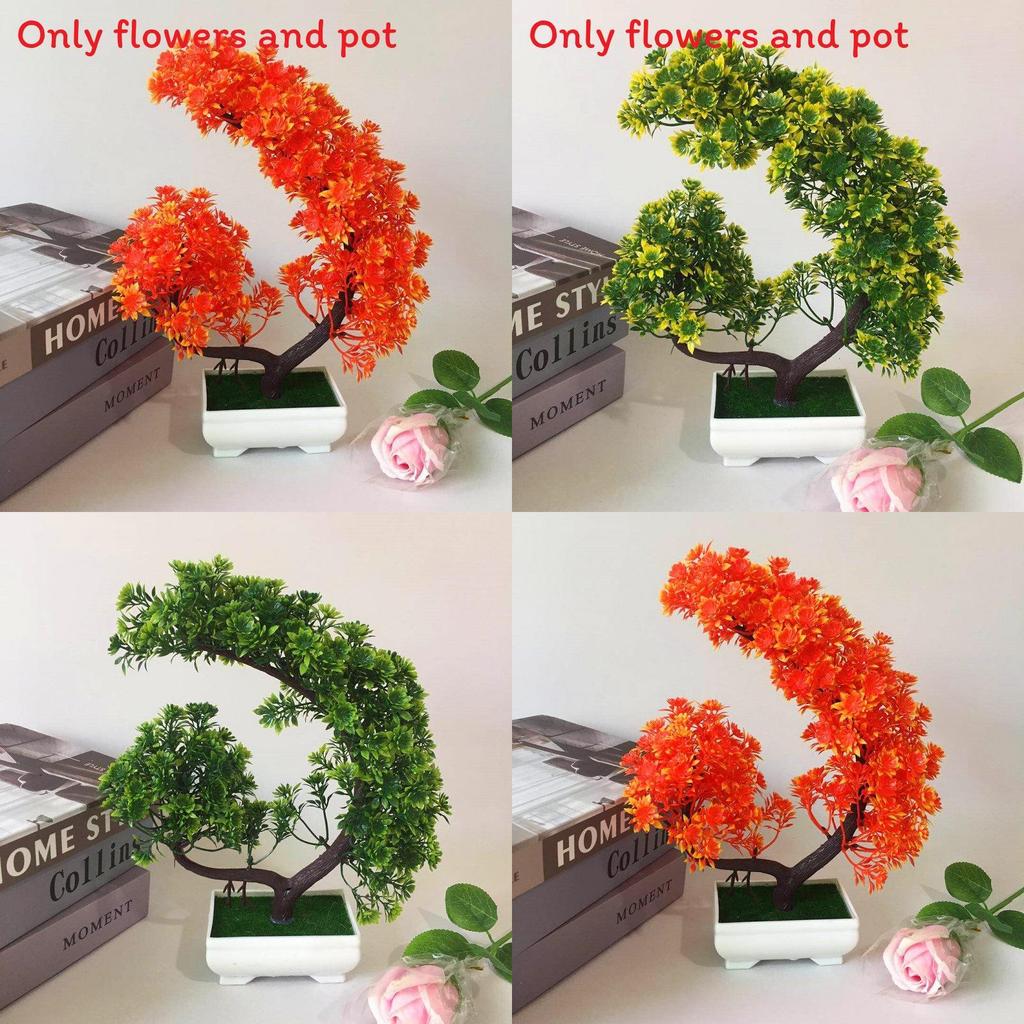 Plastic Fake Flower Bonsai With Chrysanthemum For Living Room Decor