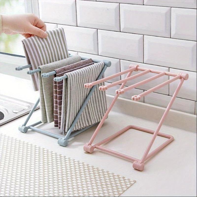 Kitchen Rack Sink Storage Rag Rack Vertical Countertop Water Cup Towel Storage Rack Folding Tool