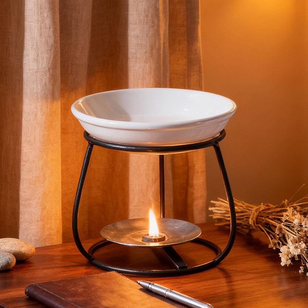 European Style Ceramic Oil Burner Wax Warmer Aroma Diffuser Candle Holder for Relaxation and Bedroom