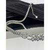 Stainless Steel Pearl Bead Necklace With Geometric Design For Men And Women