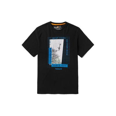 Timberland Letter Logo Print Short Sleeve T-Shirt Unisex Tops Black A5VNW-001