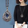 Crystal Pendant Sweater Necklace - Fashionable and Atmospheric Design