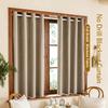 100% Blackout Coated Linen-Like Thermal Curtains, Energy Saving Room Darkening Drapes Noise Reduction, UV Protection Home Decor