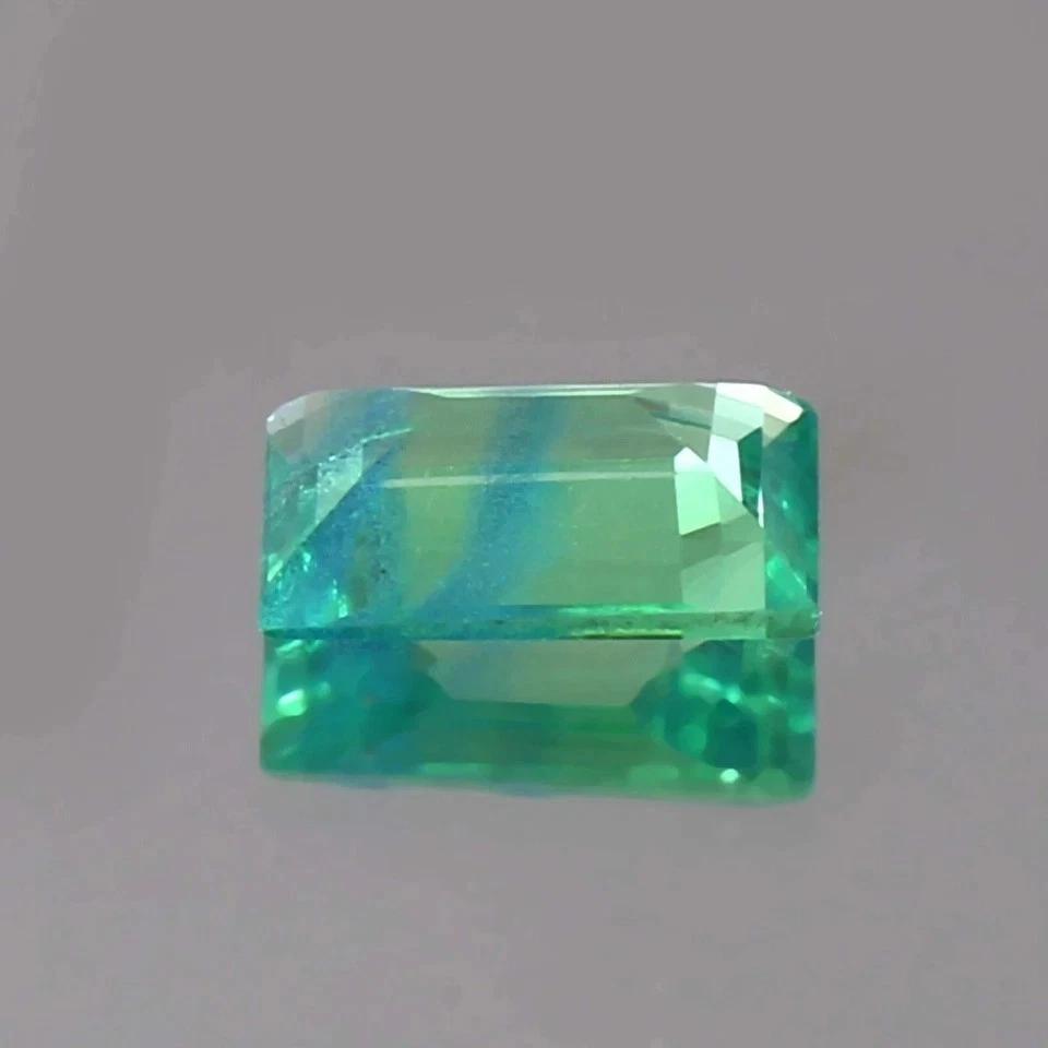 Certified Natural Bi-Color Parti Sapphire Emerald Cut 10+ Ct VVS Loose Gemstone