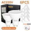 6PCS LED Lights Bulb Spot Light GU10 120° Spotlight AC220V Led Dimmable MR16 GU10 Spot Lights LED No Flicker For Home Decoration