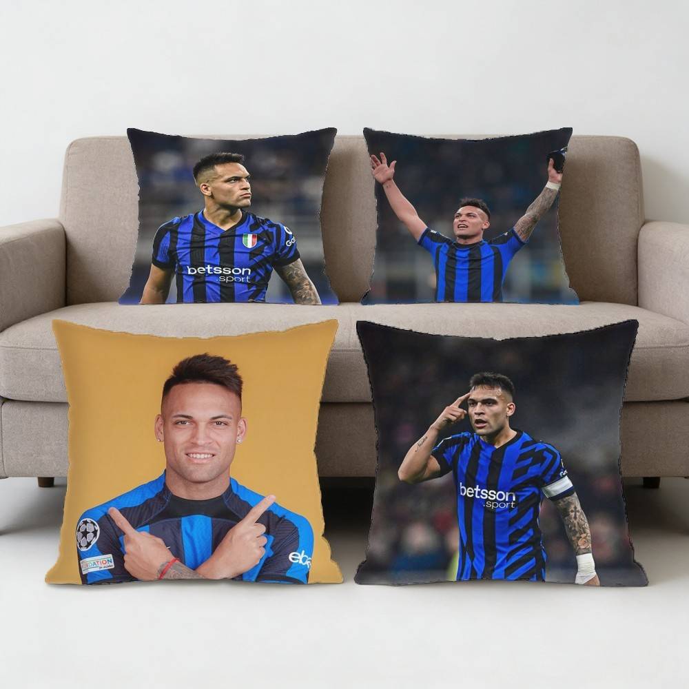 Lautaro Martinez Calciatore Federa per cuscino Federa antiacaro Cerniera invisibile Peluche corto setoso Copricuscino per divano