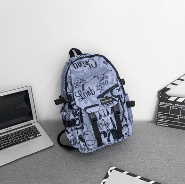 Schulrucksack trendige Marke Rucksack Herren Ins trendig cool große Kapazität Graffiti Rucksack Schüler Pendler Schulrucksack College-Studenten Reise Rucksack