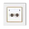 2x Antenna Socket with Frame Karlik Mini, White/gold