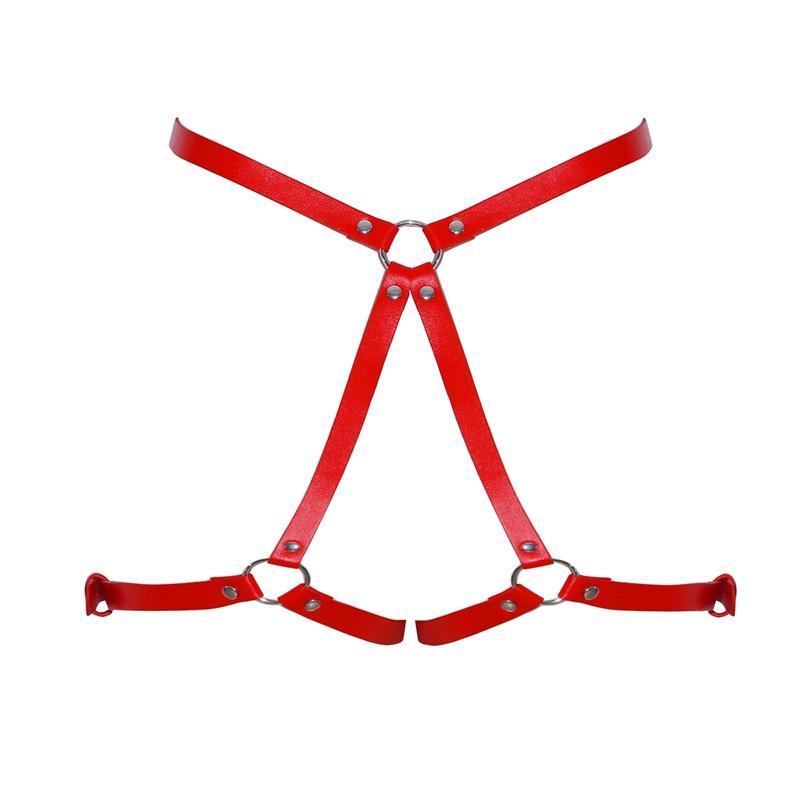 Women Sexy PU Leather Harness BDSM Lingerie Gothic Erotic Costume Fetish Babydoll Underwear Garter Belt