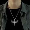 Angel With Feather Wing Pendant Necklace Stainless Steel Retro Punk Fashion Copper Color Hip Hop Rock Neck Jewelry Party Gifts