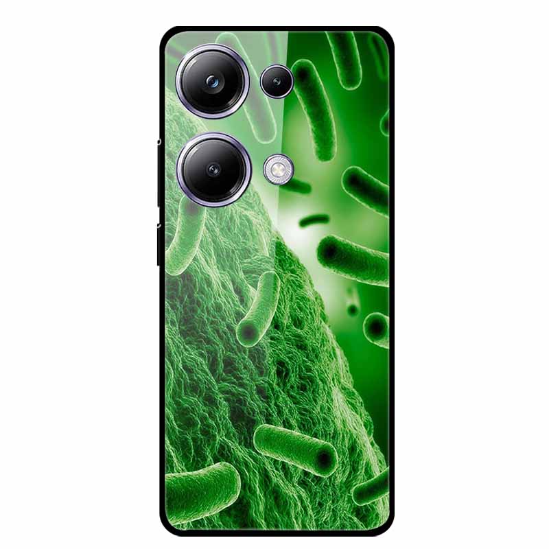 Glass Back Cover For Poco M6 Pro 4G Case M 6 M6Pro Hard Tempered Glass Case For Xiaomi Redmi Note 13 Pro Phone Case Soft Bumper