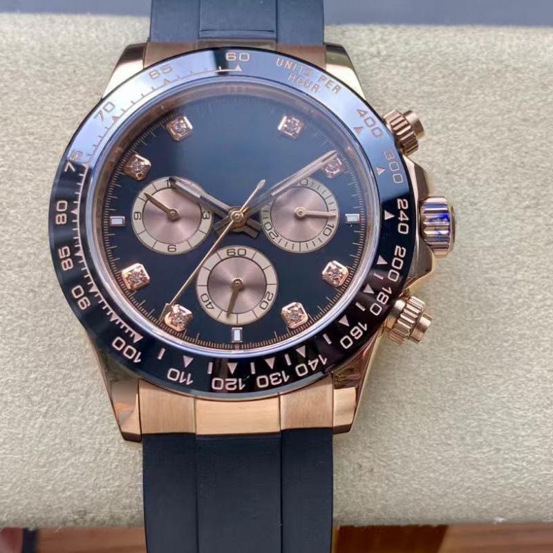 Rolex Daytona 40mm Diamond-Inlaid Multifunctional Automatic Mechanical Men's Watch.