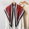 New Denim Blue Printed Triangle Scarf Waist Seal Multi-functional Sunscreen Shawl Headscarf Scarf High-end Waist Silk Scarf