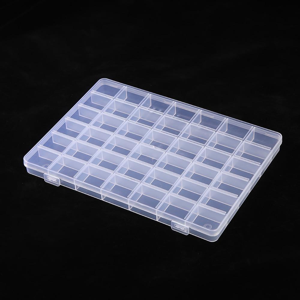 Scatola portaoggetti in plastica trasparente a 24 scomparti per nail art, strass, perline e accessori per gioielli