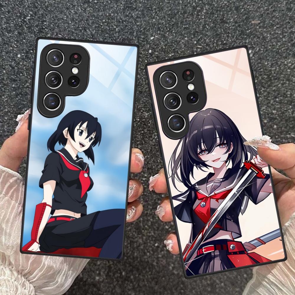 Akame Kurome Glass Mobile Phone Case for Samsung Galaxy S26 S25 S24 S23 S22 S21 S20 Note20 Plus FE Ultra Colorful Cover