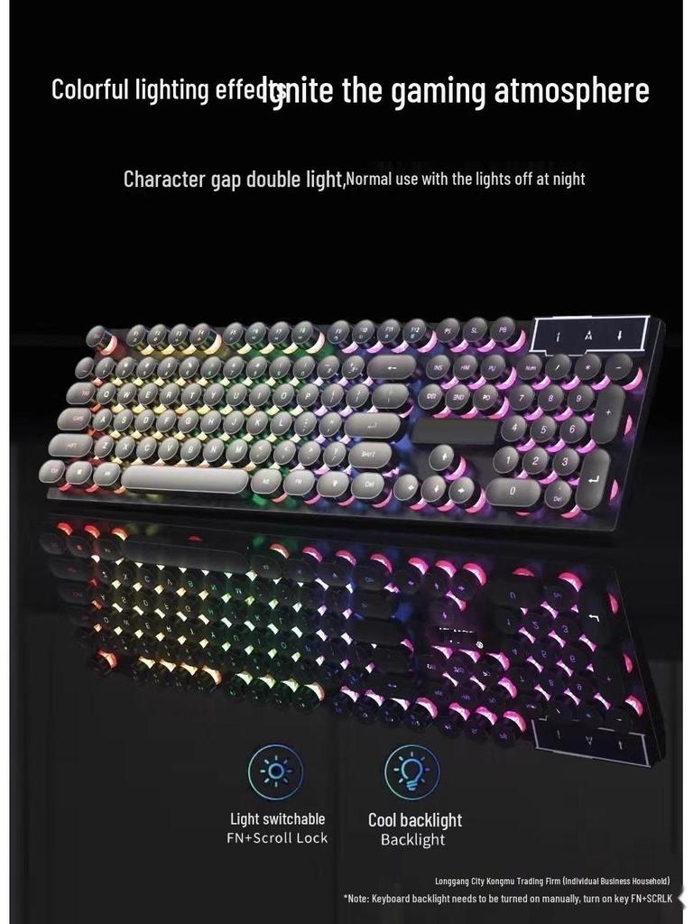 Universal Luminous Wired Keyboard & Mouse Set for Gaming and Office Use