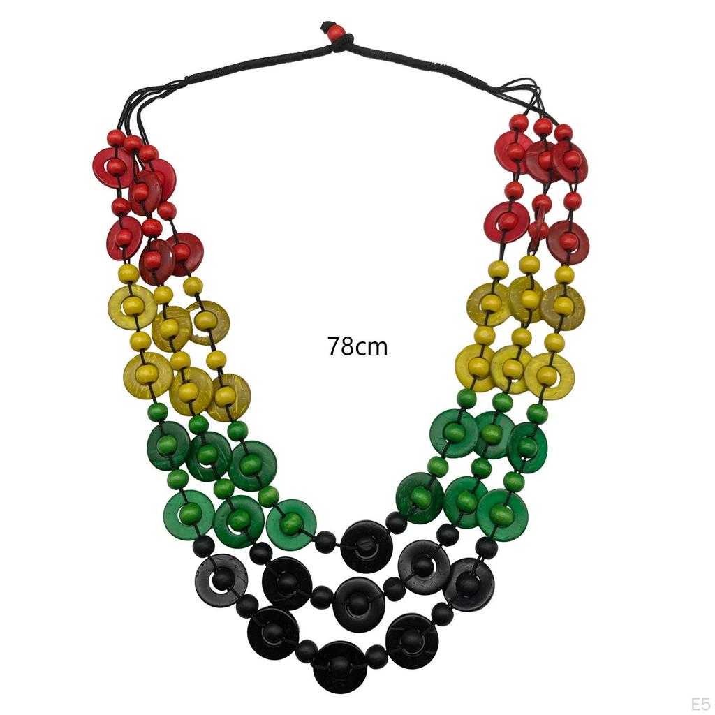 Bohemian Necklace Jewelry Costume Wood Bead for Women Lady Birthday