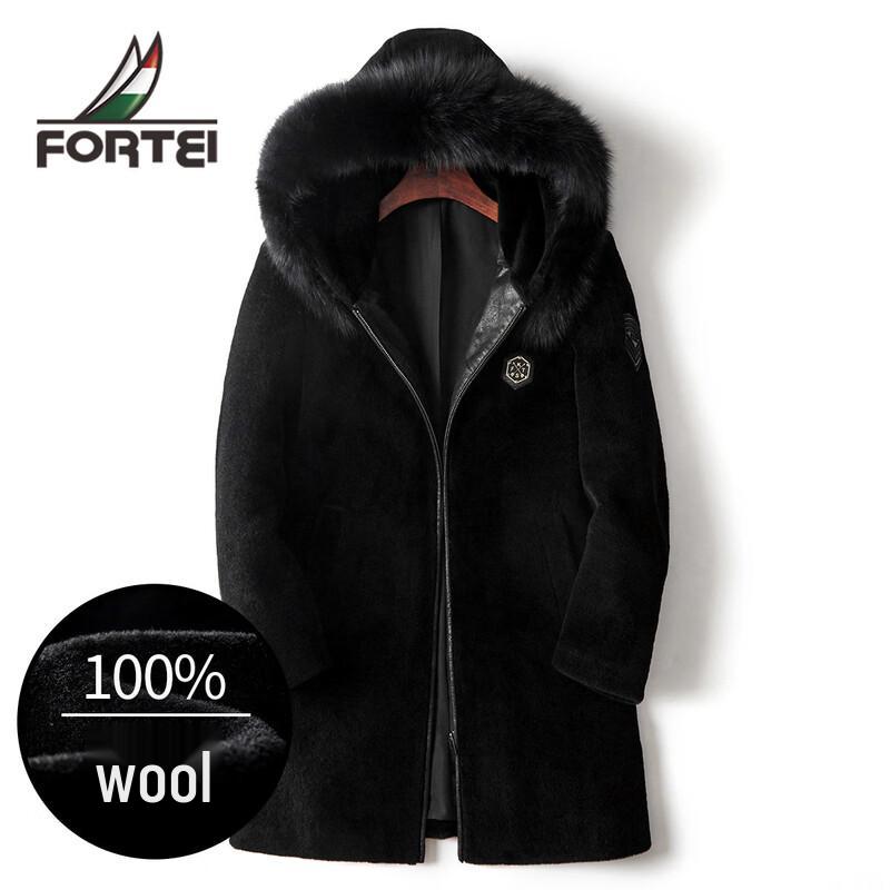 

Мужская зимняя куртка Futing средней длины из стриженой овчины с воротником из лисьего меха L