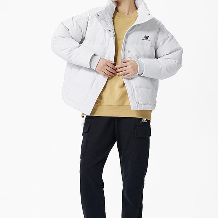 New Balance Down Jacket Women's Gray White (Unisex) Down Jackets AWJ23331 GYM