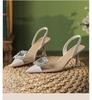 Rhinestone Buckle Transparent Pointed Toe Stiletto Sandals - Women's Spring/Summer Fairy Style
