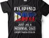 Mens Dad T-Shirt Filipino Dad Shirt Father's Day Funny Shirt Cool Dad Shirt Dad Joke Shirt Filipino Dad Gifts Philippines Flag Shirt