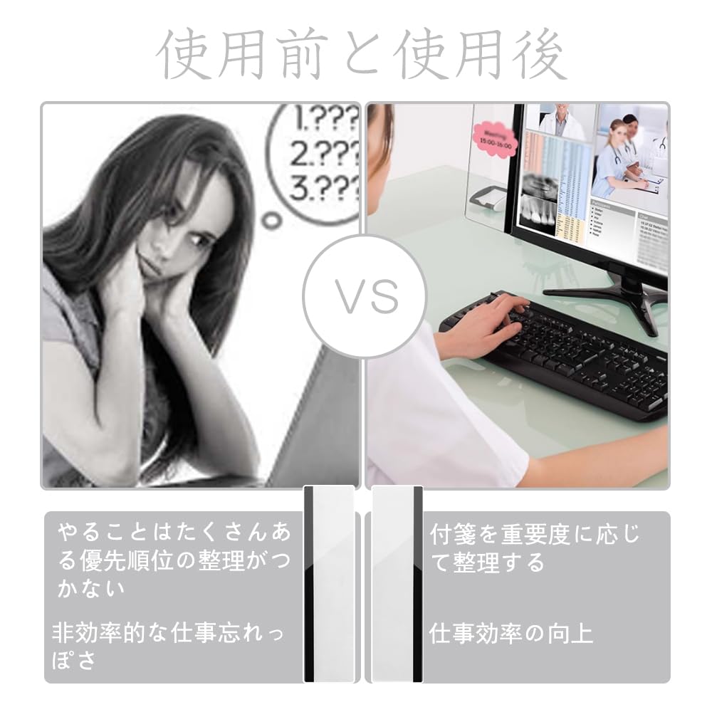 Computer Display Sticky Note Message Board, Memo Board, Acrylic Clear Board, Simple Message Board, 1 Set (Left and Right), Improve Work Efficiency,