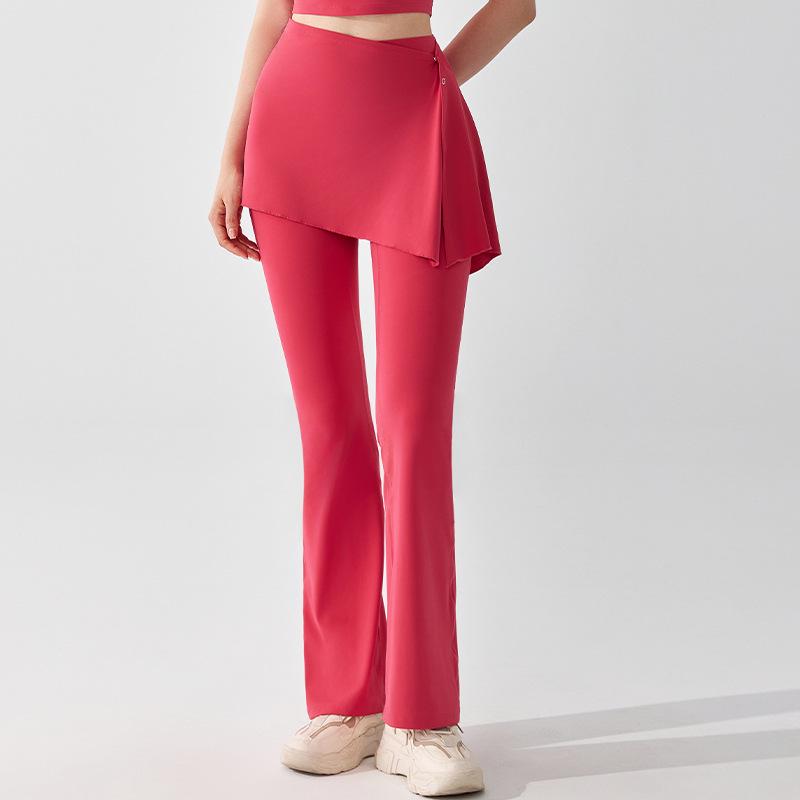 Two-piece Antibacterial Yoga Pants with Flared Skirt Hem S
