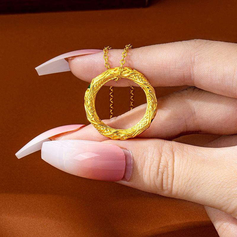 New Chinese Style Versatile Nezha Inlaid Zirconium Qiankun Circle Women's Jewelry Necklace Pendant