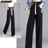 DIMANAF 2023 Plus Size Spring Pants Women Elastic Pants Loose Casual Female Harem Trousers Pants Pink 5XL